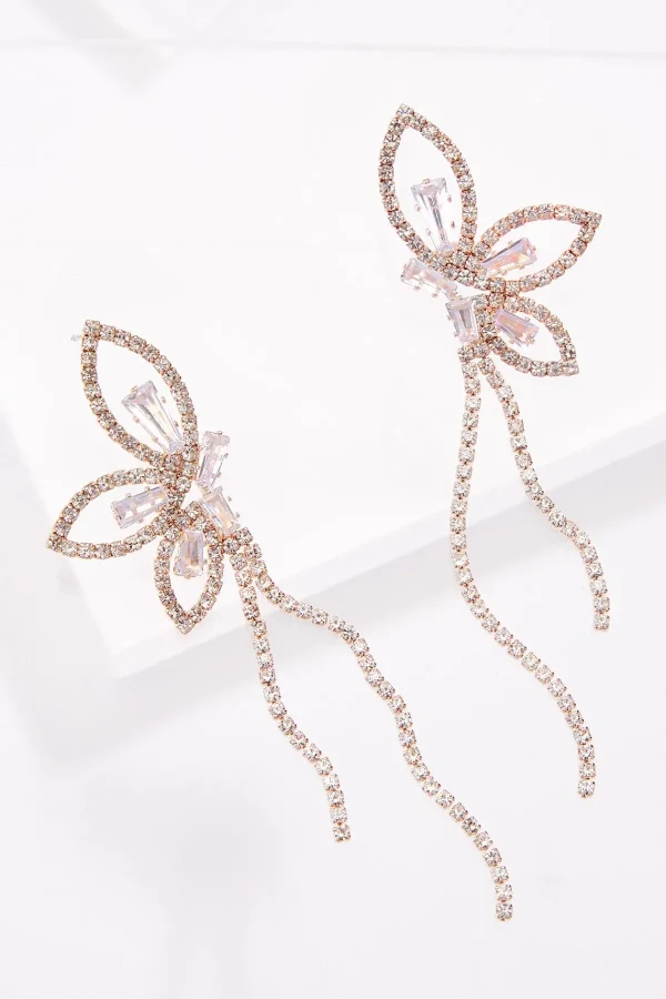 Best Sale Rhinestone Butterfly Tassel Earrings Women Earrings