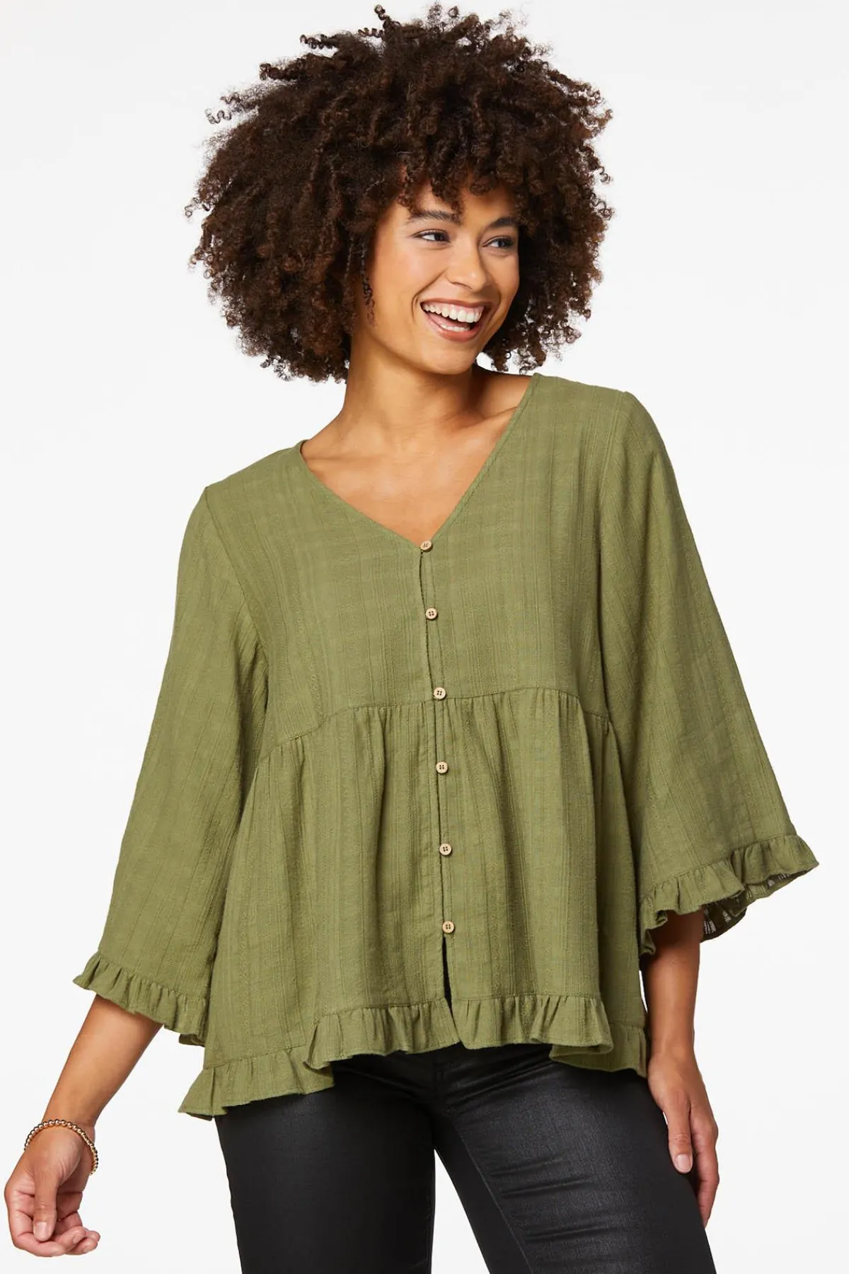 ruffled_babydoll_top_0.webp Shop Ruffled Babydoll Top Women Tops