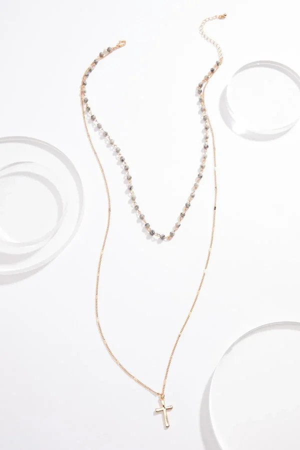 Outlet Semiprecious Cross Necklace Women Necklaces