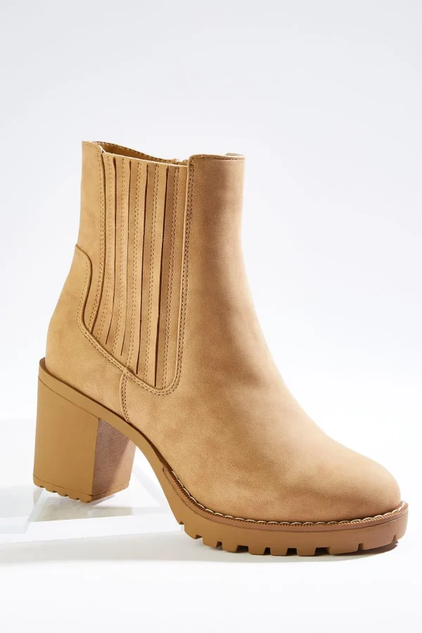 Fashion Side Gore Lug Ankle Boots Women Boots & Booties
