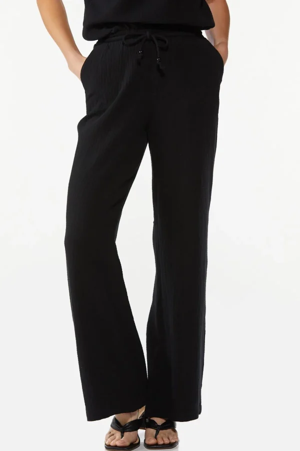 Best Solid Ripple Weave Pants Women Pants