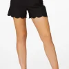 Best Sale Solid Scalloped Shorts Women Shorts