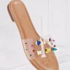 Online Stone Lucite Slide Sandals Women Flats