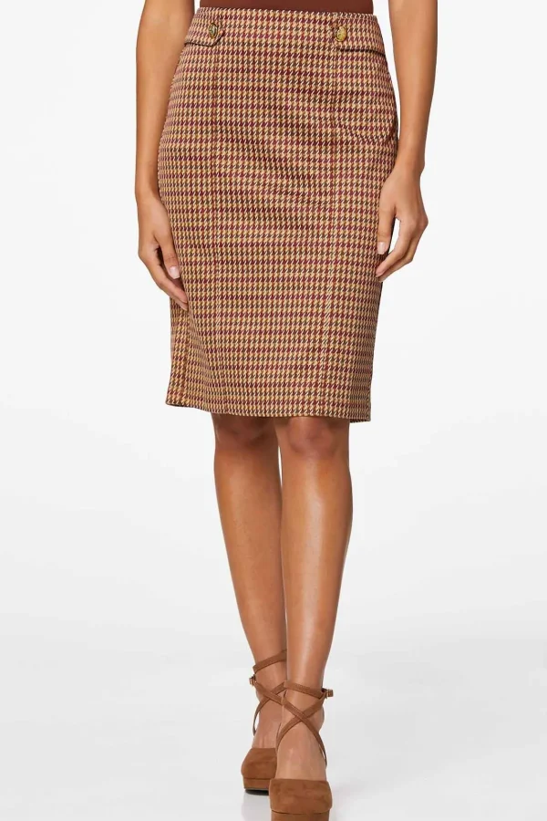 Cheap Stretch Houndstooth Skirt Women Skirts