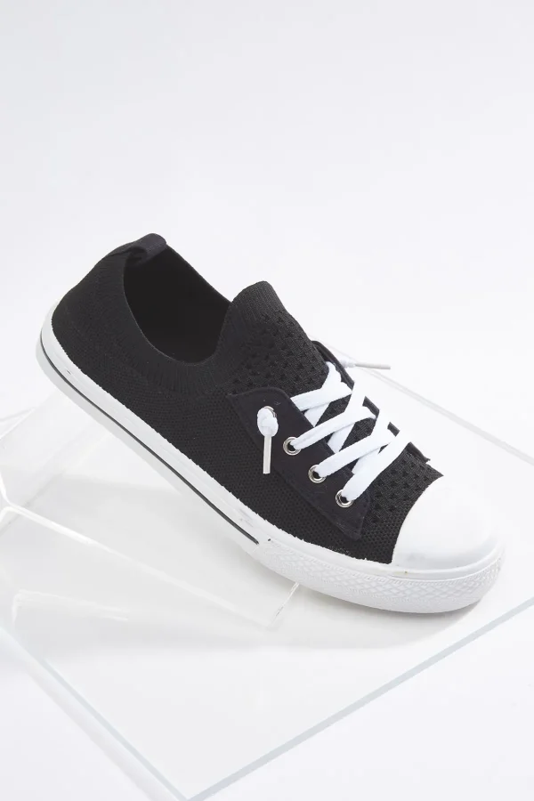 Fashion Stretch Knit Toe Cap Sneakers Women Sneakers