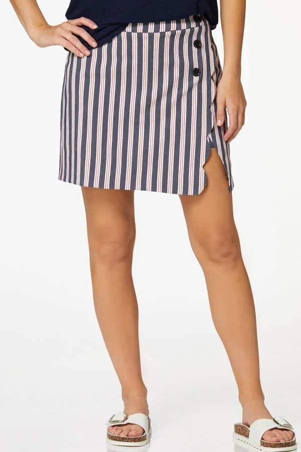 Discount Stripe Bengaline Shorts Women Shorts