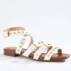 Flash Sale Studded Ankle Wrap Sandals Women Flats