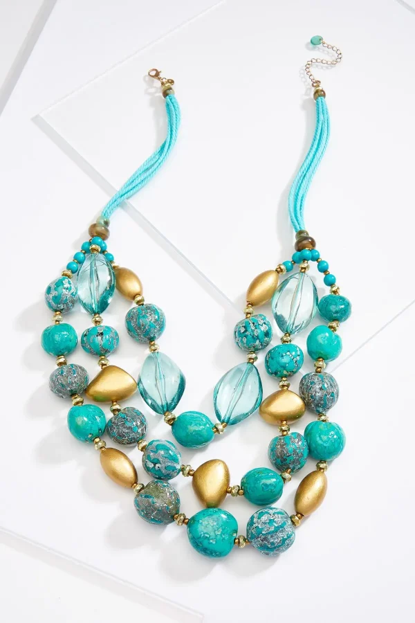 Best Sale Teal Blue Layered Necklace Women Necklaces