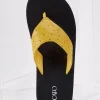 Outlet Textured Faux Leather Flip Flops Women Flats