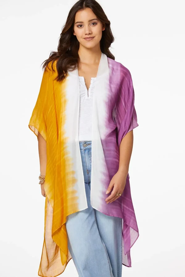 Flash Sale Tie Dye Kimono Women Cover Ups