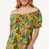 Online Tropical Off Shoulder Top Women Tops