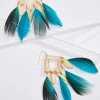 Fashion Western Blue Feather Earrings Women Earrings