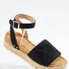 Outlet Wide Width Crochet Band Wedge Sandals Women Wide Width