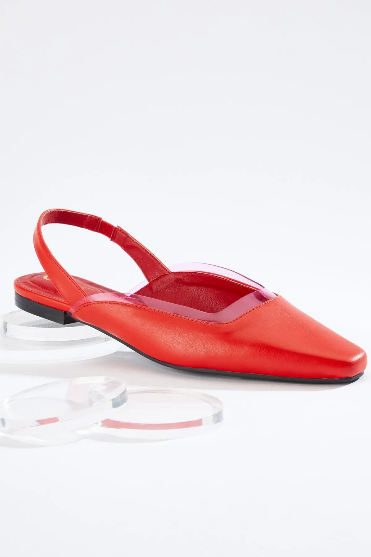 wide_width_lucite_trim_slingback_flats_0.webp Fashion Wide Width Lucite Trim Slingback Flats Women Wide Width