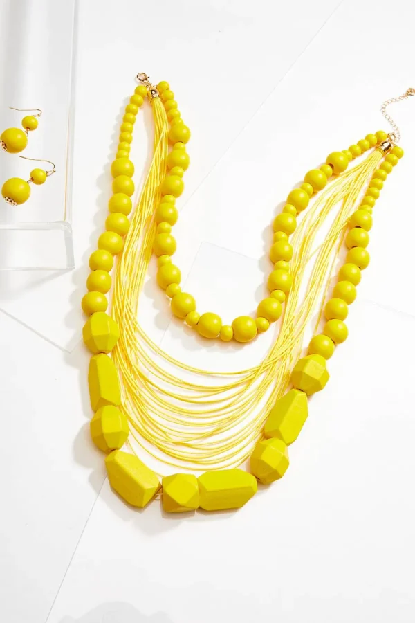 Shop Wood Cord Necklace Set Women Sets
