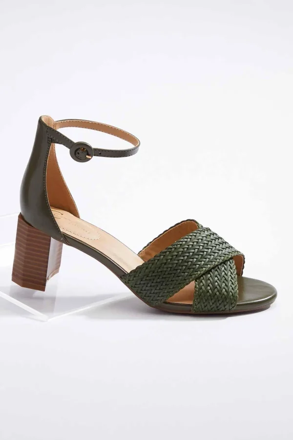 Discount Woven Crossover Heeled Sandals Women Heels