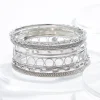 New Xl Silver Chain Bangle Set Women Bracelets